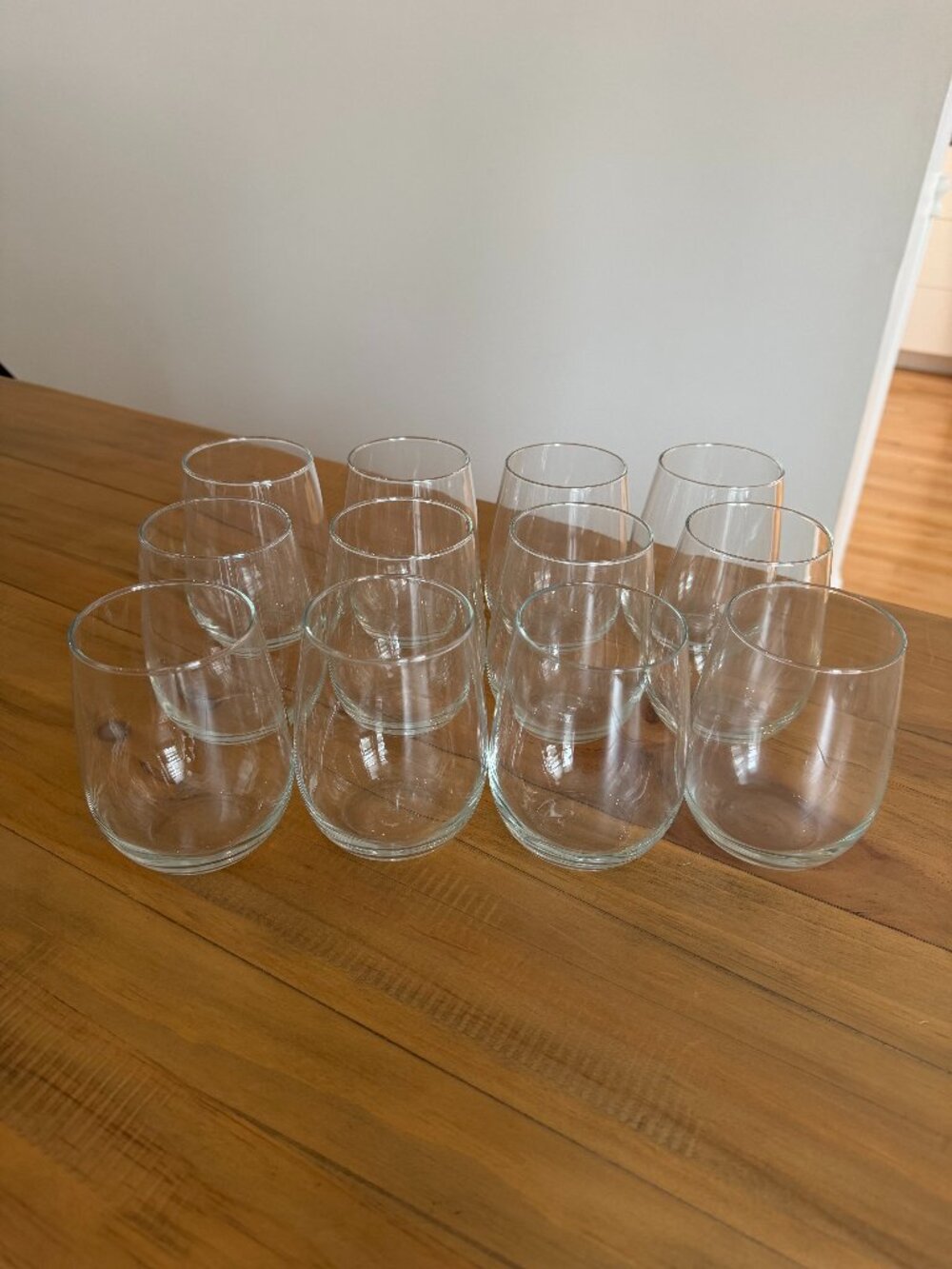 Stemless Wine Glasses - Set of 12